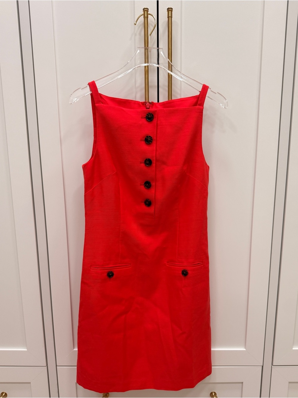J. Crew Mini Sheath Dress in Gramercy Linen Blend in Red